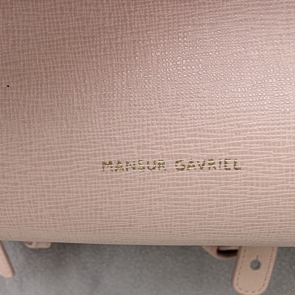 Mansur Gavriel Grained Calfskin Leather Bucket Mini Backpack Rosa - Picture 4 of 13